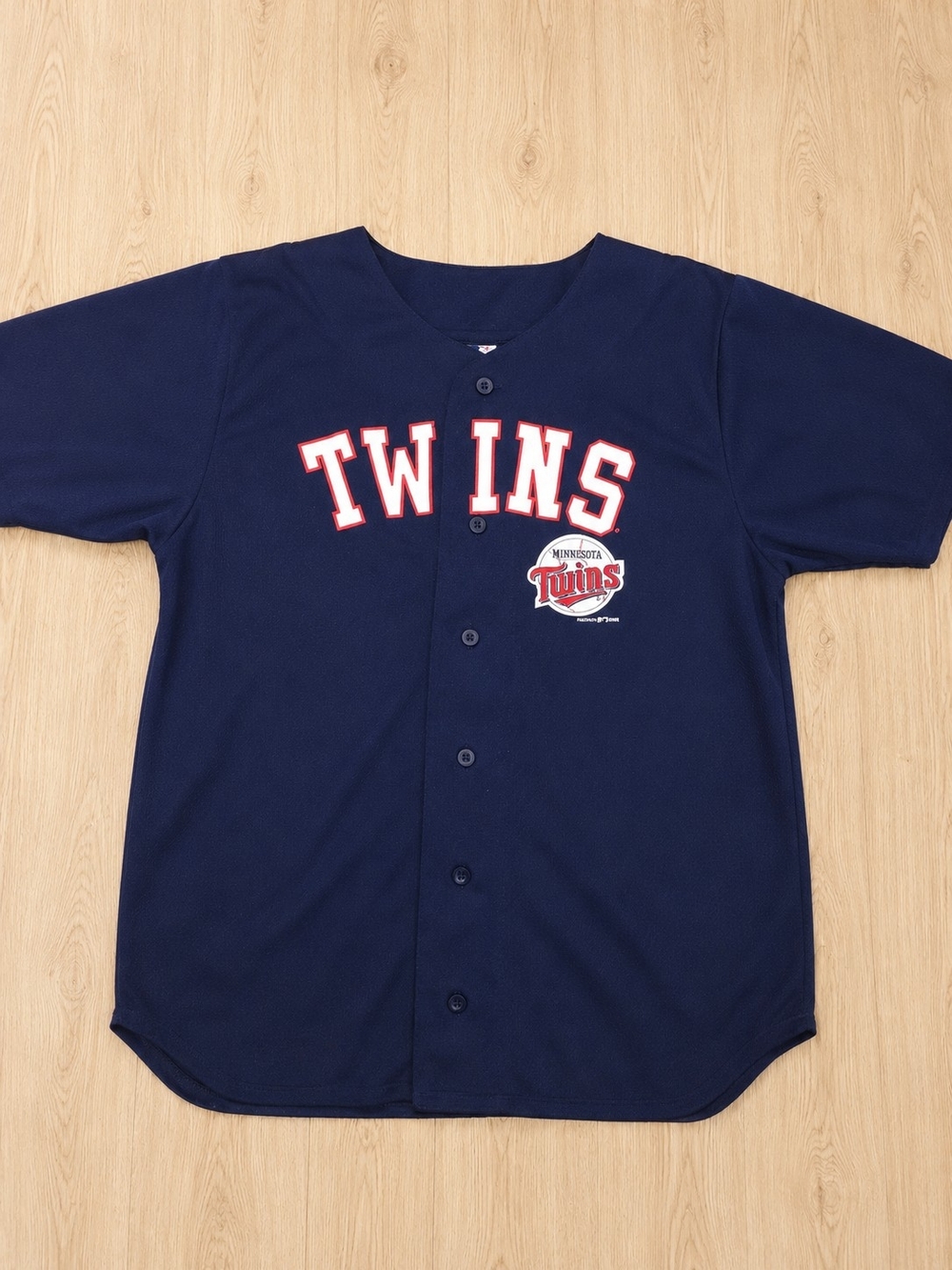 Vintage Minnesota Twins Youth 14/16 Button Front Baseball Jersey MLB Mighty Mac